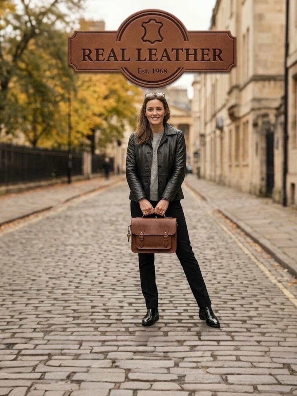 NWT Real Leather Black Women’s 3/4 Length Jacket XXL